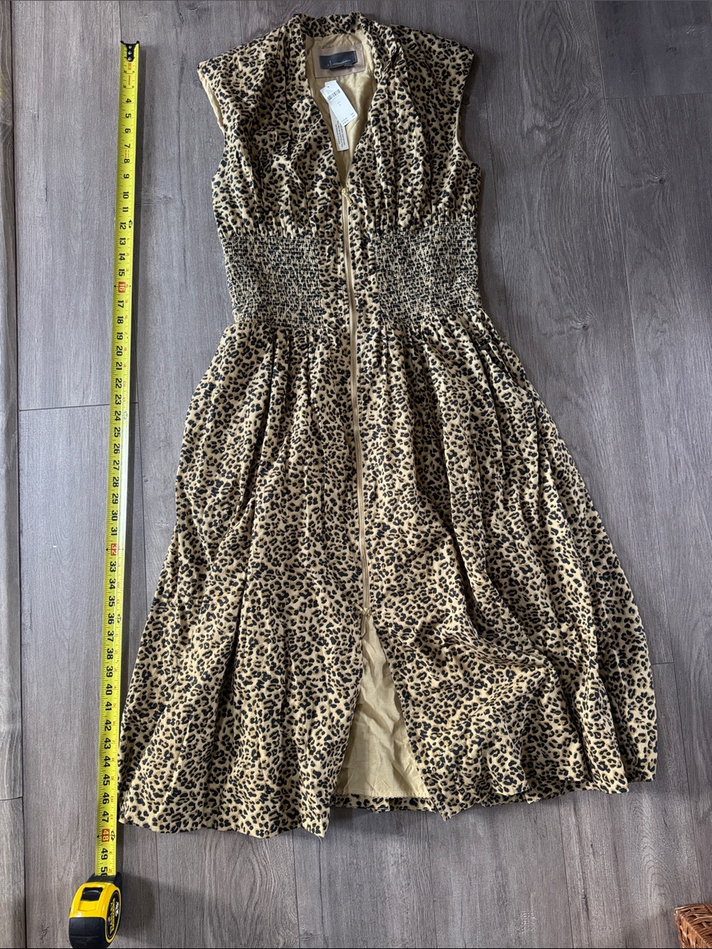 Anthropologie Leopard Print Midi Dress - Tan and Black